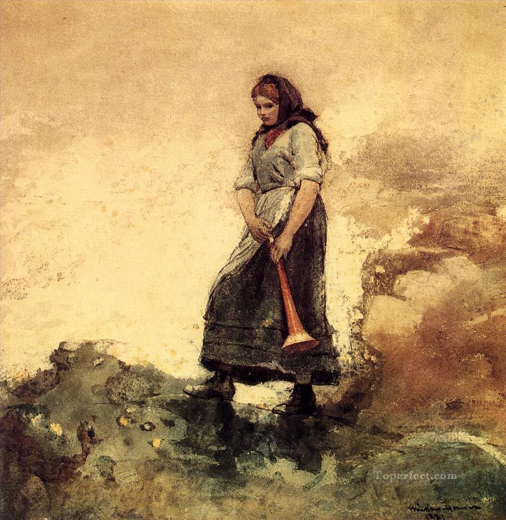 Daughter of the Coast Guard Winslow Homer watercolor Oil Paintings